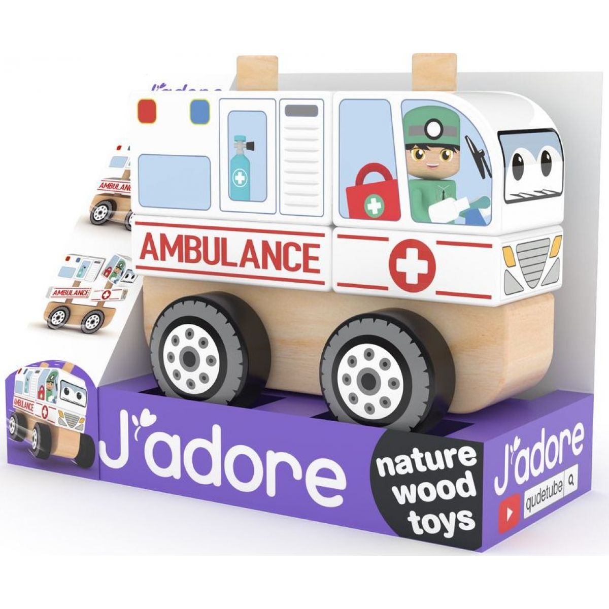 J'ADORE Skládací Dřevěné auto - ambulance