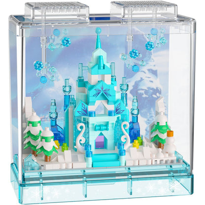 Stavebnice mini KOCO Zimní hrad plast 381ks v krabičce 11x12x5cm