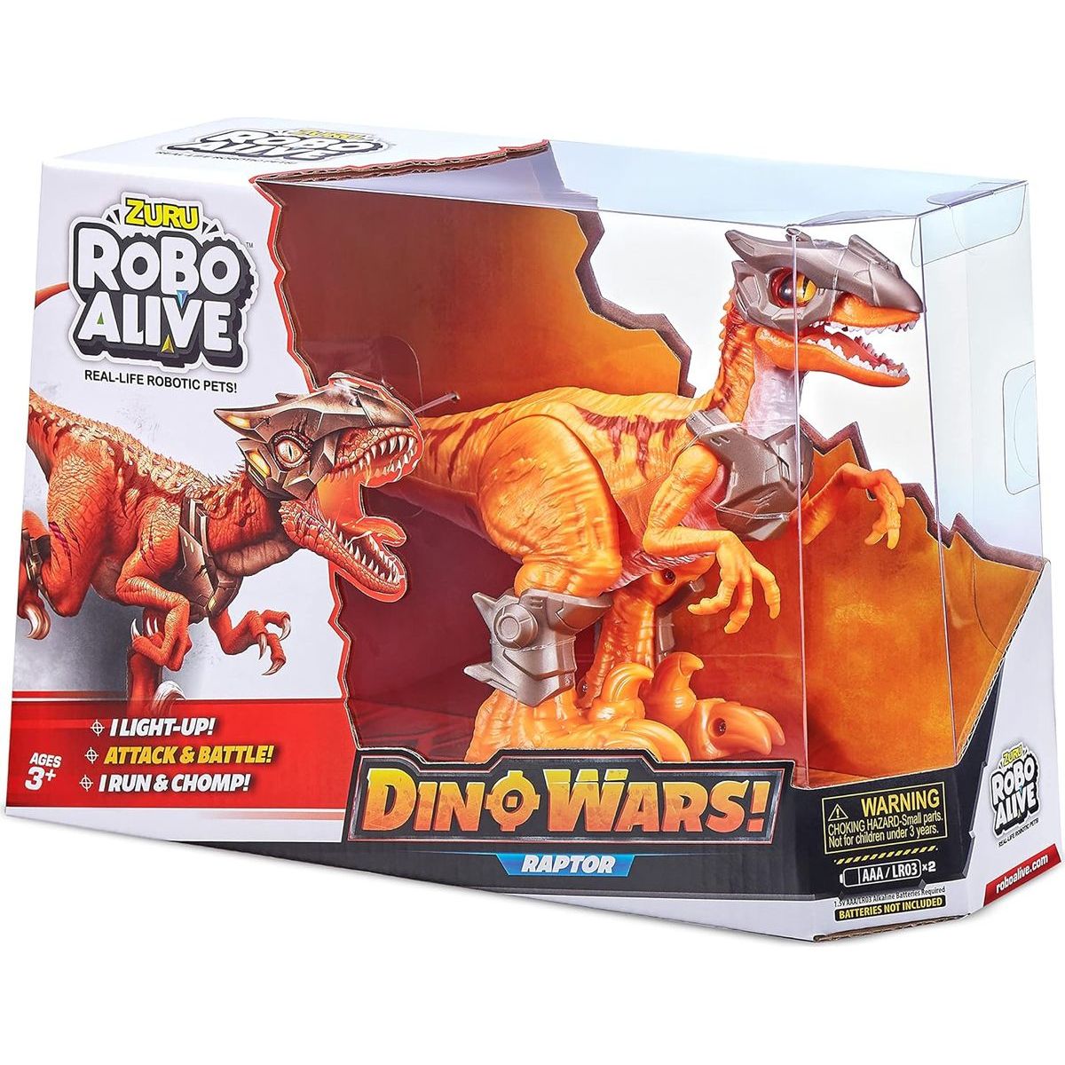 Robo Alive Dino Wars Raptor Orange