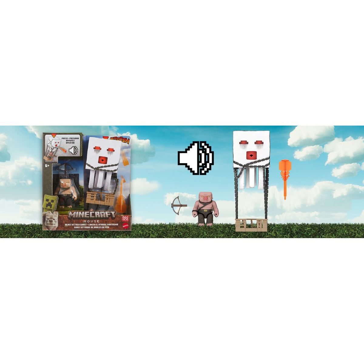 Mattel Minecraft velká figurka Ghast s ohnivou koulí