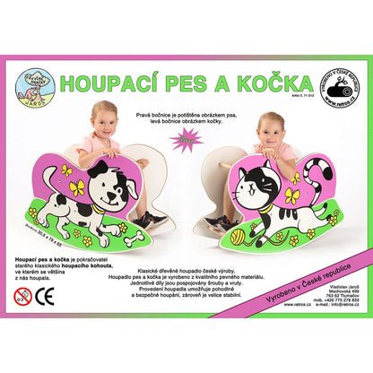 Dřevěné hračky Jaroš Houpadlo pes a kočka