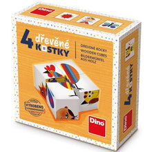Dino Dřevěné kostky 4 ks Kohout