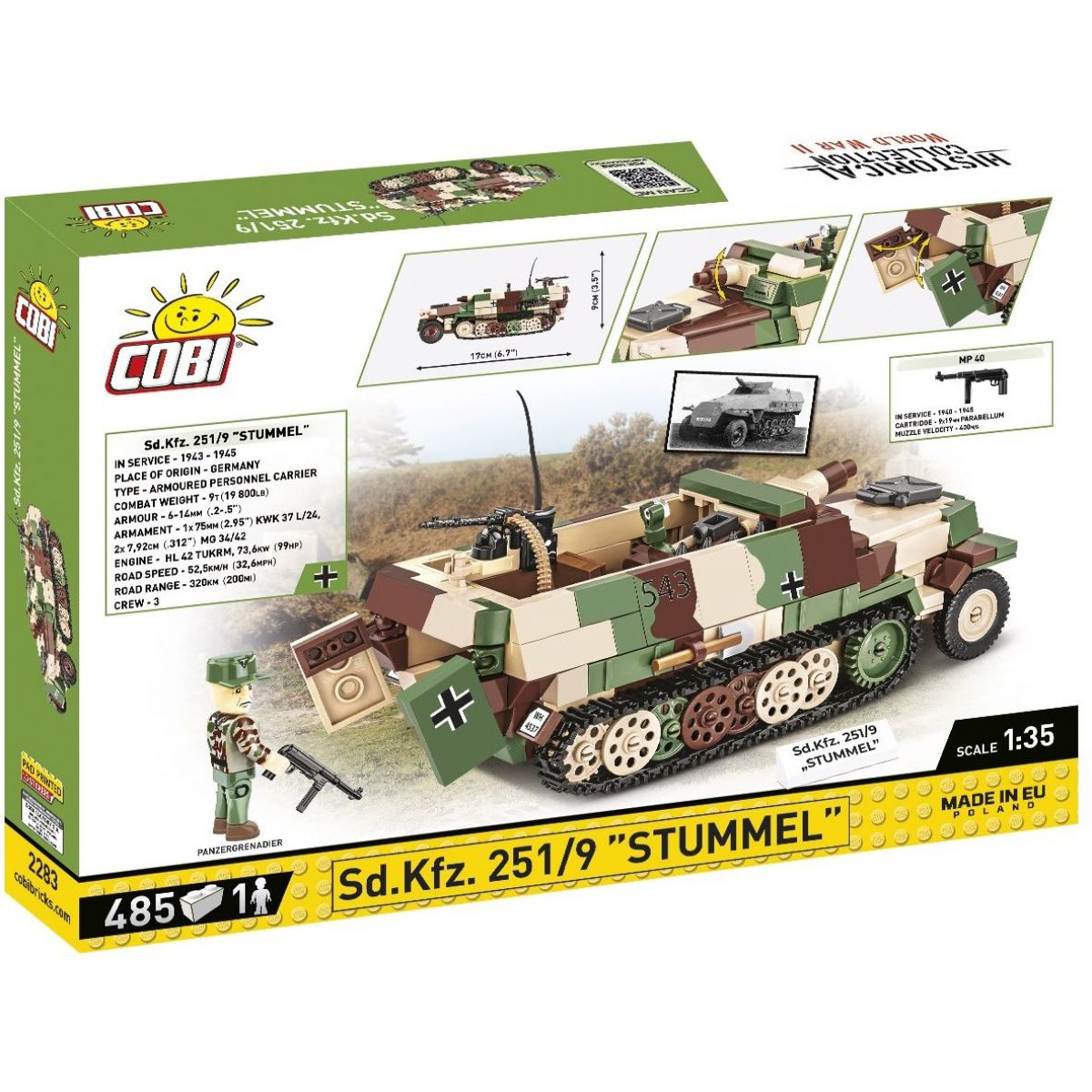Cobi 2283 II. světová válka Sd. Kfz. 251_9 Stummel