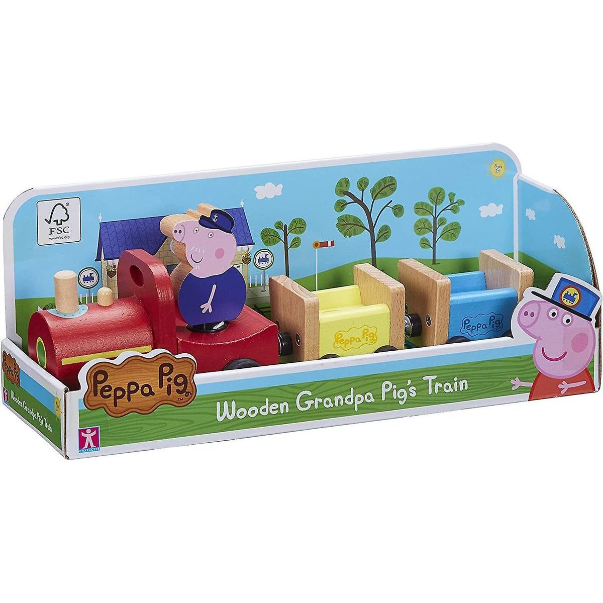 Peppa Pig dřevěný vláček a figurka Dědeček