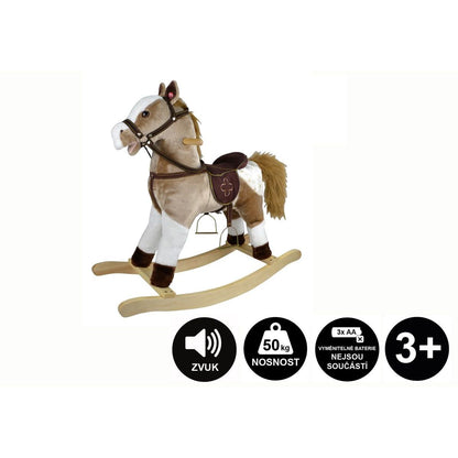 Teddies Kůň houpací světle hnědý plyš 71cm