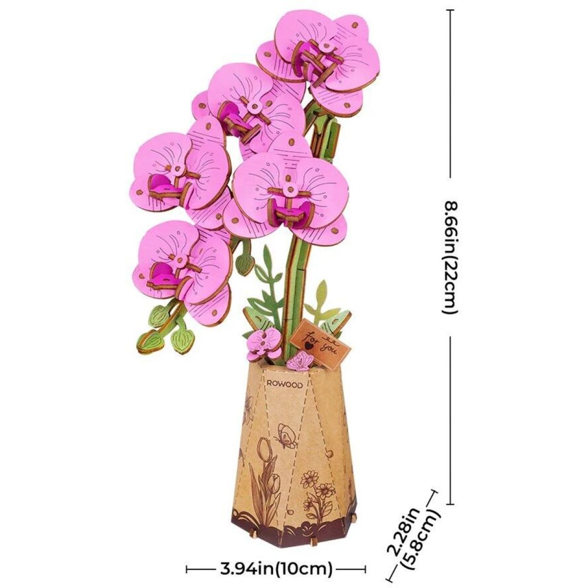 RoboTime 3D dřevěná skládačka Fialová orchidej