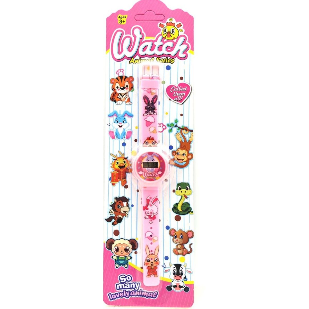 Sparkys Digitální hodinky zvířátka 20,5 cm růžové