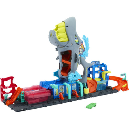 Hot Wheels City Color Reveal automyčka se žralokem