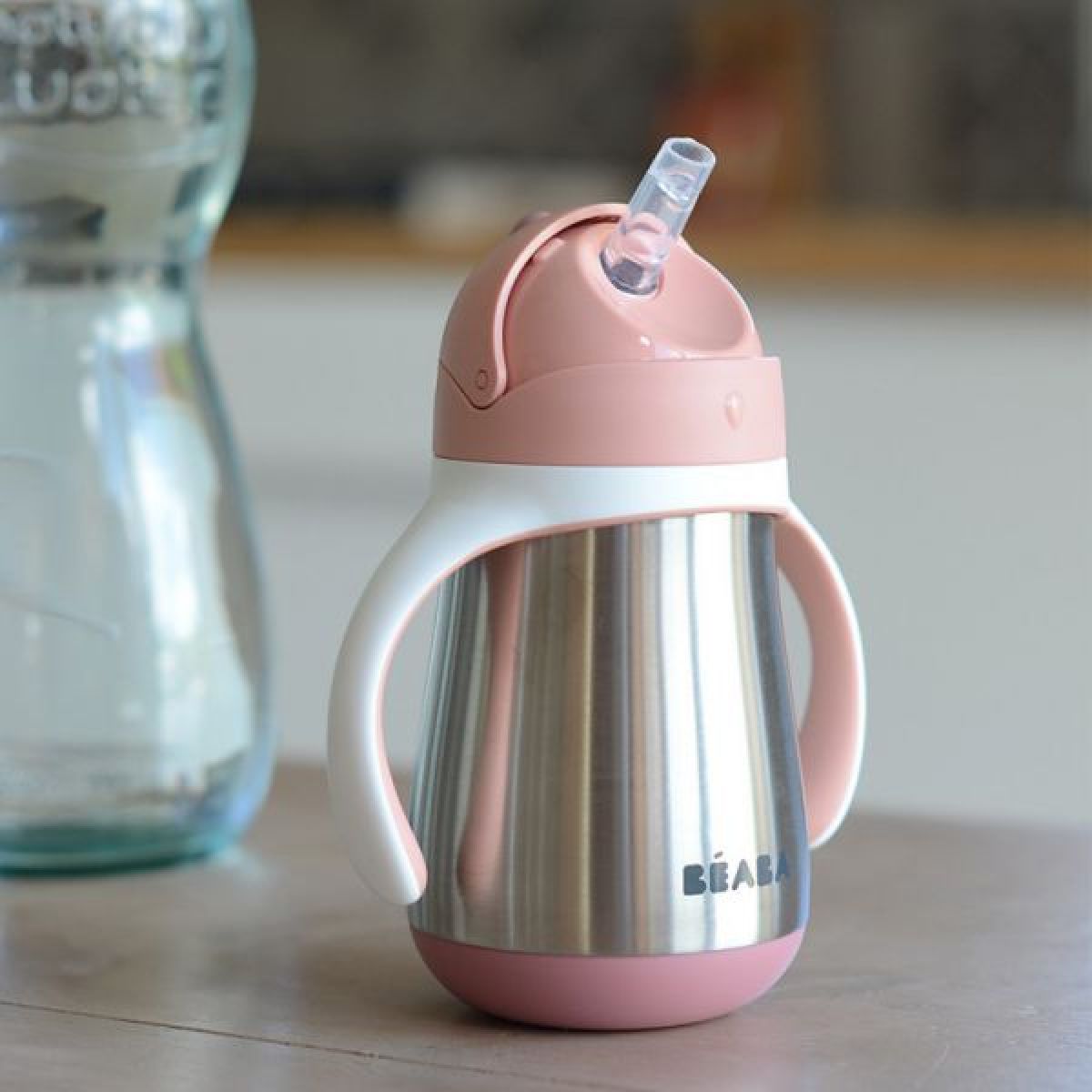 Beaba Hrnek termoizolační s brčkem nerez 250ml Pink