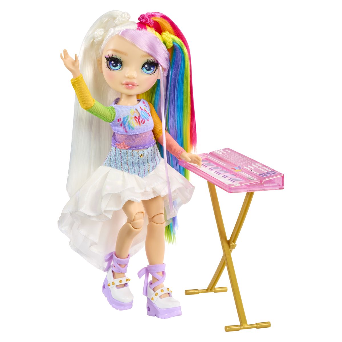 Rainbow High Junior Fashion panenka v rockové kapele - Amaya