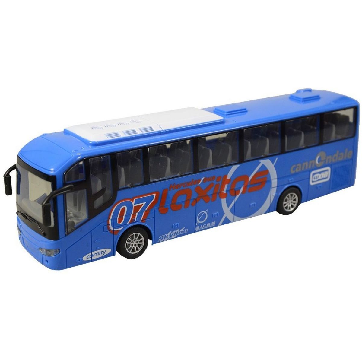 Autobus na dálkové ovládání 4 kanály, se světlem - modrý