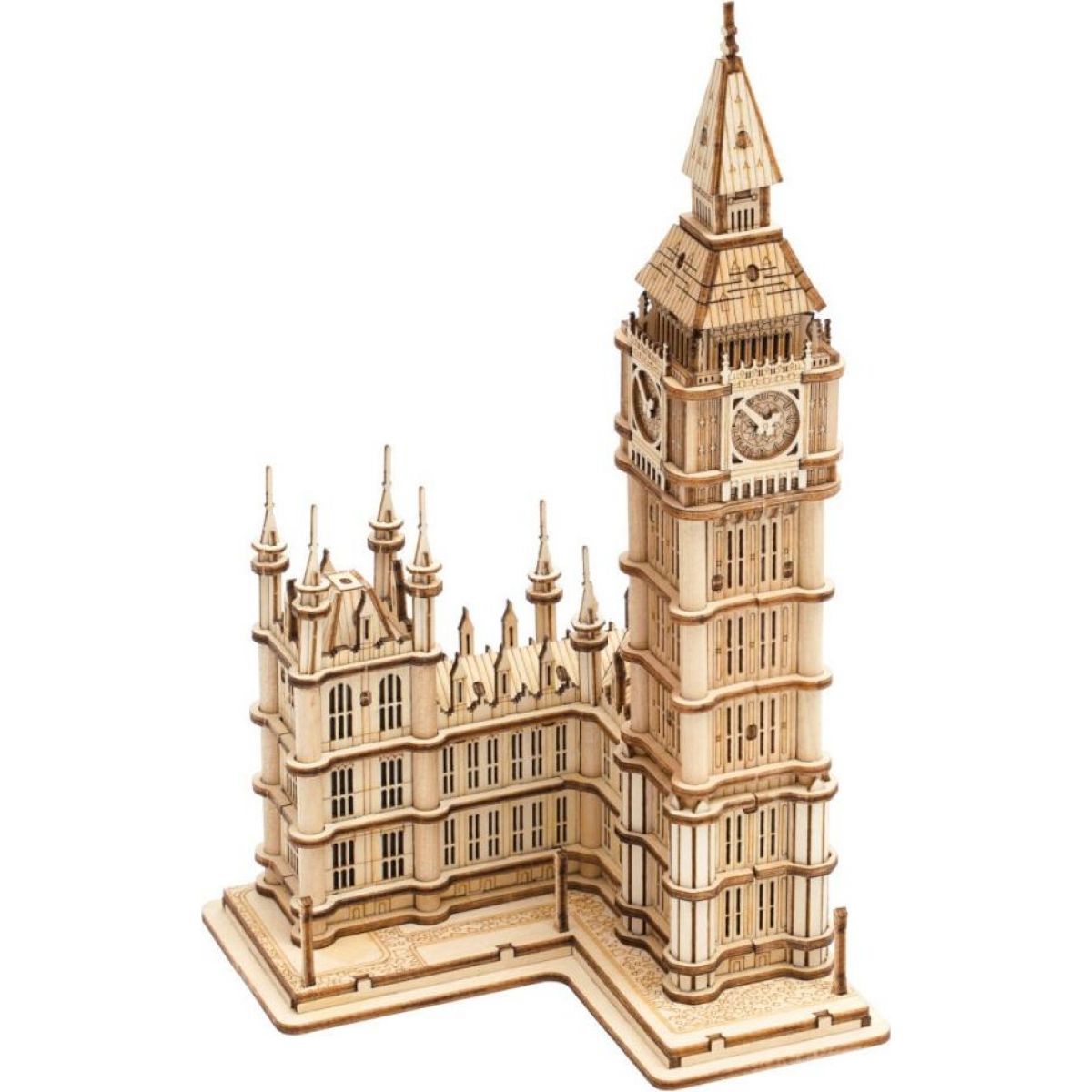 RoboTime dřevěné 3D puzzle hodinová věž Big Ben svítící