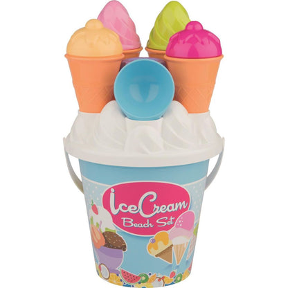Sada na písek zmrzlina a cup cake modrý kyblík