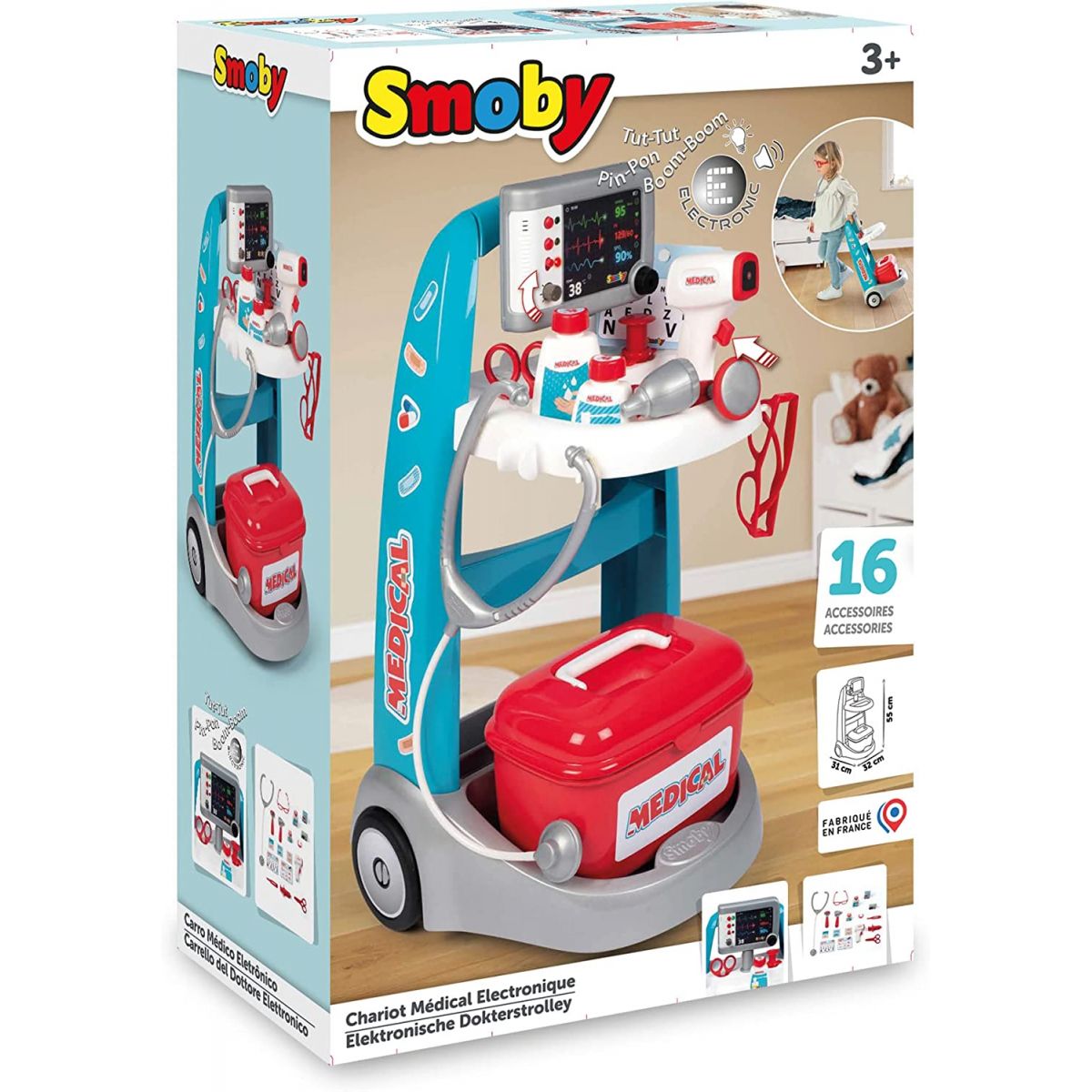 Smoby Lékařský elektronický vozík s příslušentsvím