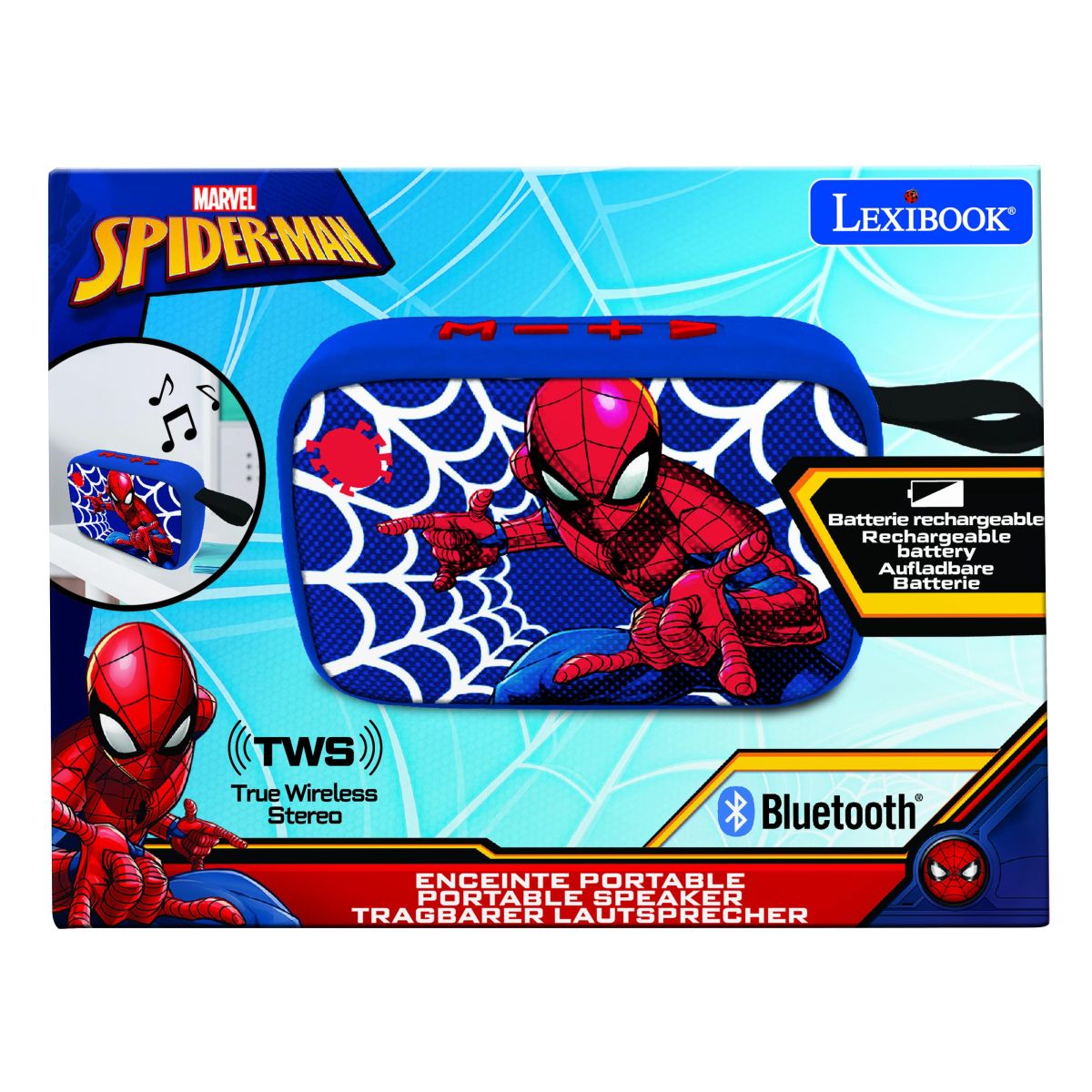 Lexibook Reproduktor Spiderman s látkovým povrchem
