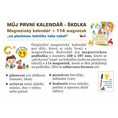 Kalendář magnetický - Školka 114 ks magnetek