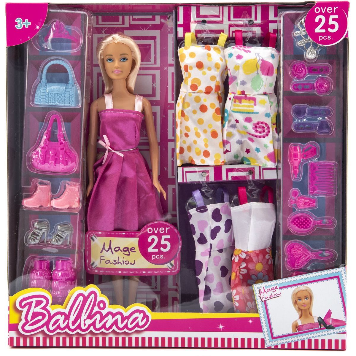 Teddies Panenka modelka nekloubová 30 cm s oblečením a s doplňky