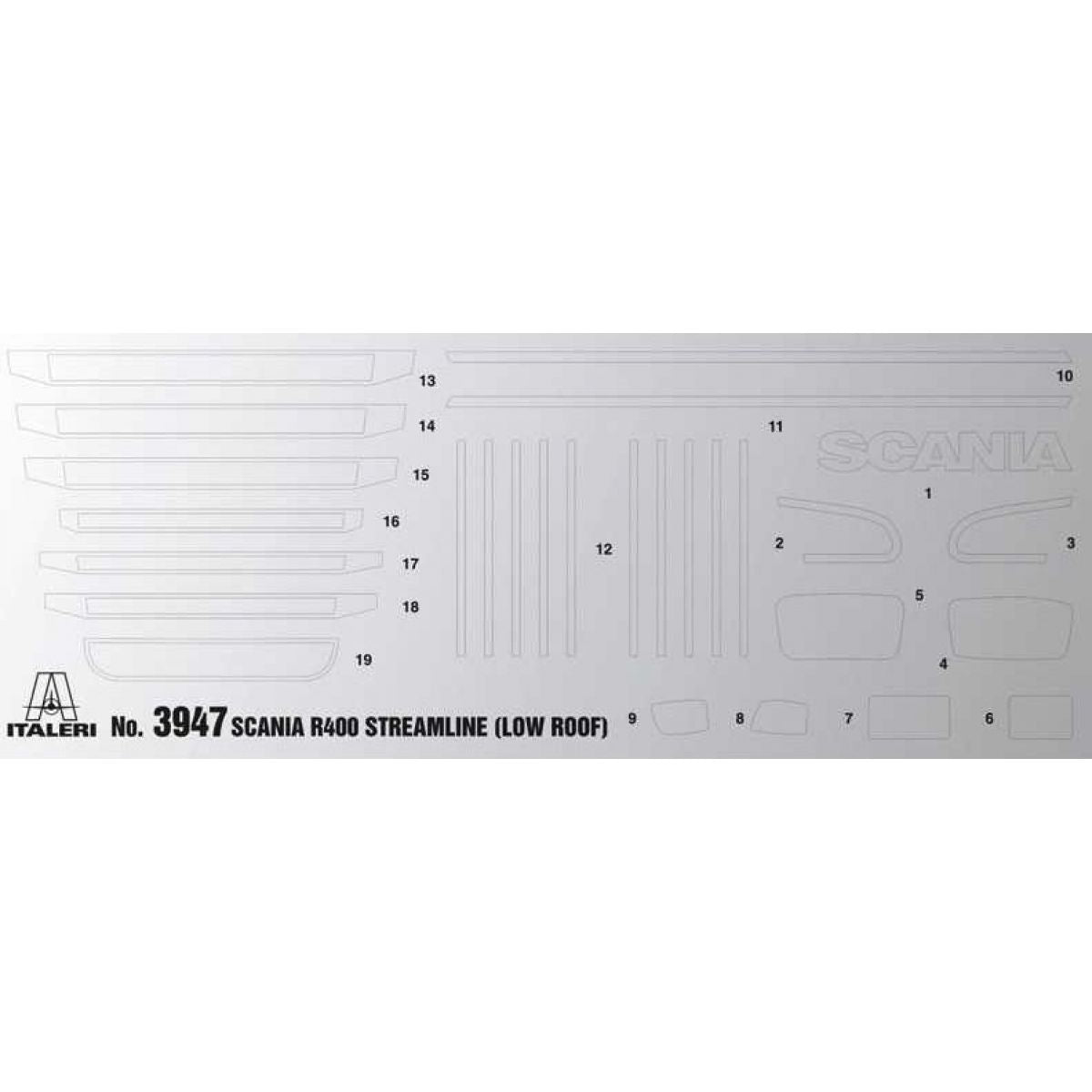 Italeri Model Kit truck 3947 Scania R400 Streamline Flat Roof 1:24