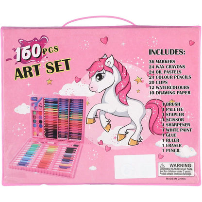 Teddies Sada na malování - Art box kreativní sada s jednorožcem 160ks v plastovém kufříku 34x27x3,5cm