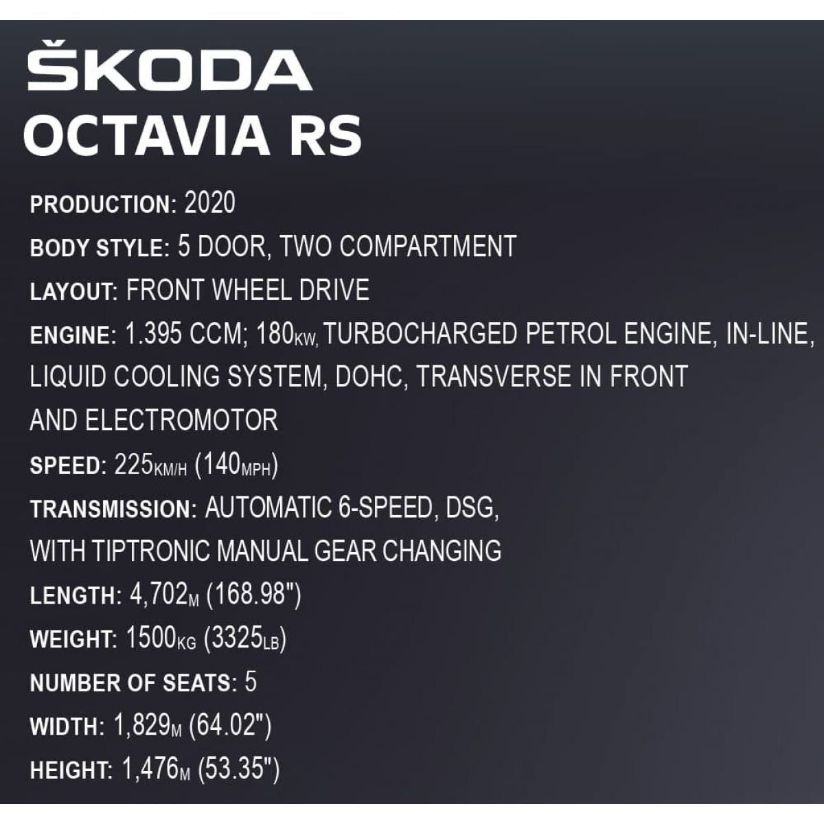 Cobi 24343 Škoda Octavia v měřítku 1:12