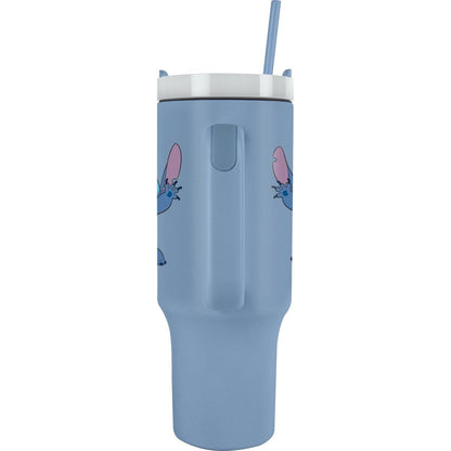 Lilo a Stitch cestovný hrnek s brčkem modrý