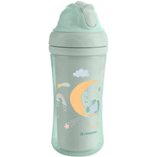 KikkaBoo Hrnek se silikonovým brčkem 220ml 8m+ Moony me Mint