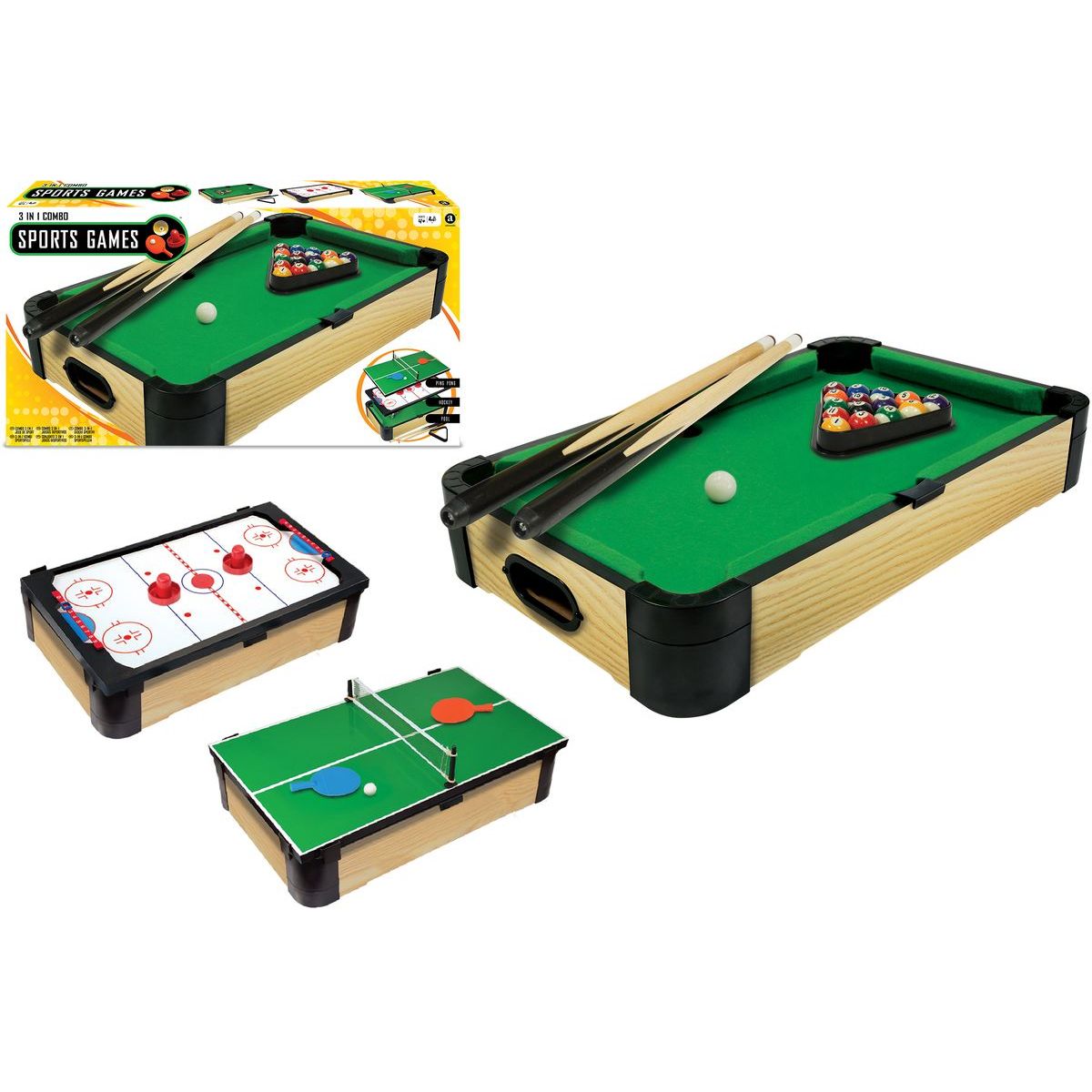 Sparkys Hra Stolní kulečník 3v1 Triple-Play 60 cm