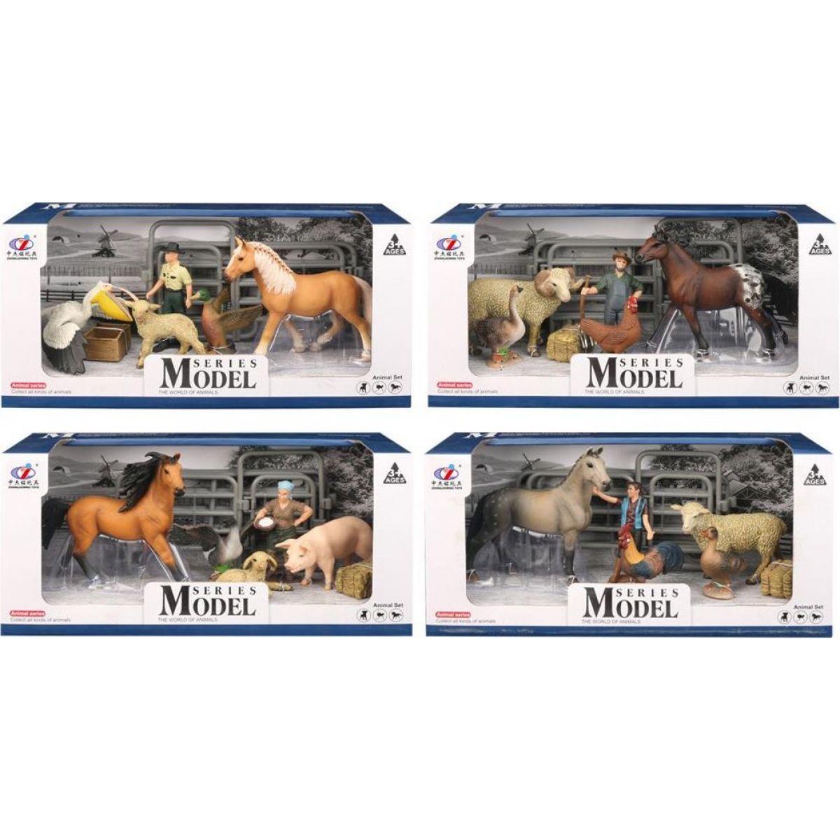 Series Model Svět zvířat farmářská sada - beran a slepice