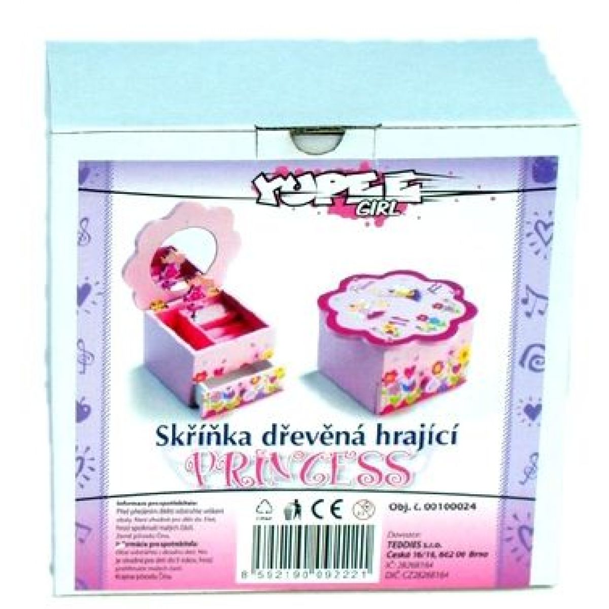 Teddies Skříňka květina hrající - Princess