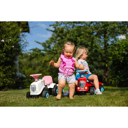 Falk Odstrkovadlo traktor Go Farm červené s volantem a valníkem