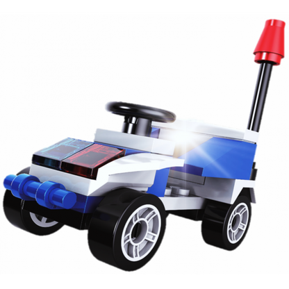 Stavebnice Policie s LED kostkou 2v1 - Chase Car