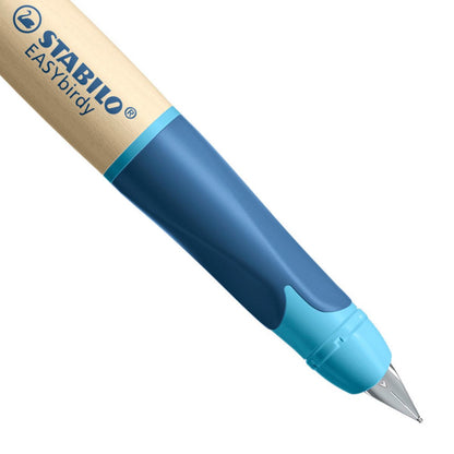 Ergonomické plnicí pero pro leváky - STABILO EASYbirdy Timber modrá vč. bombičky
