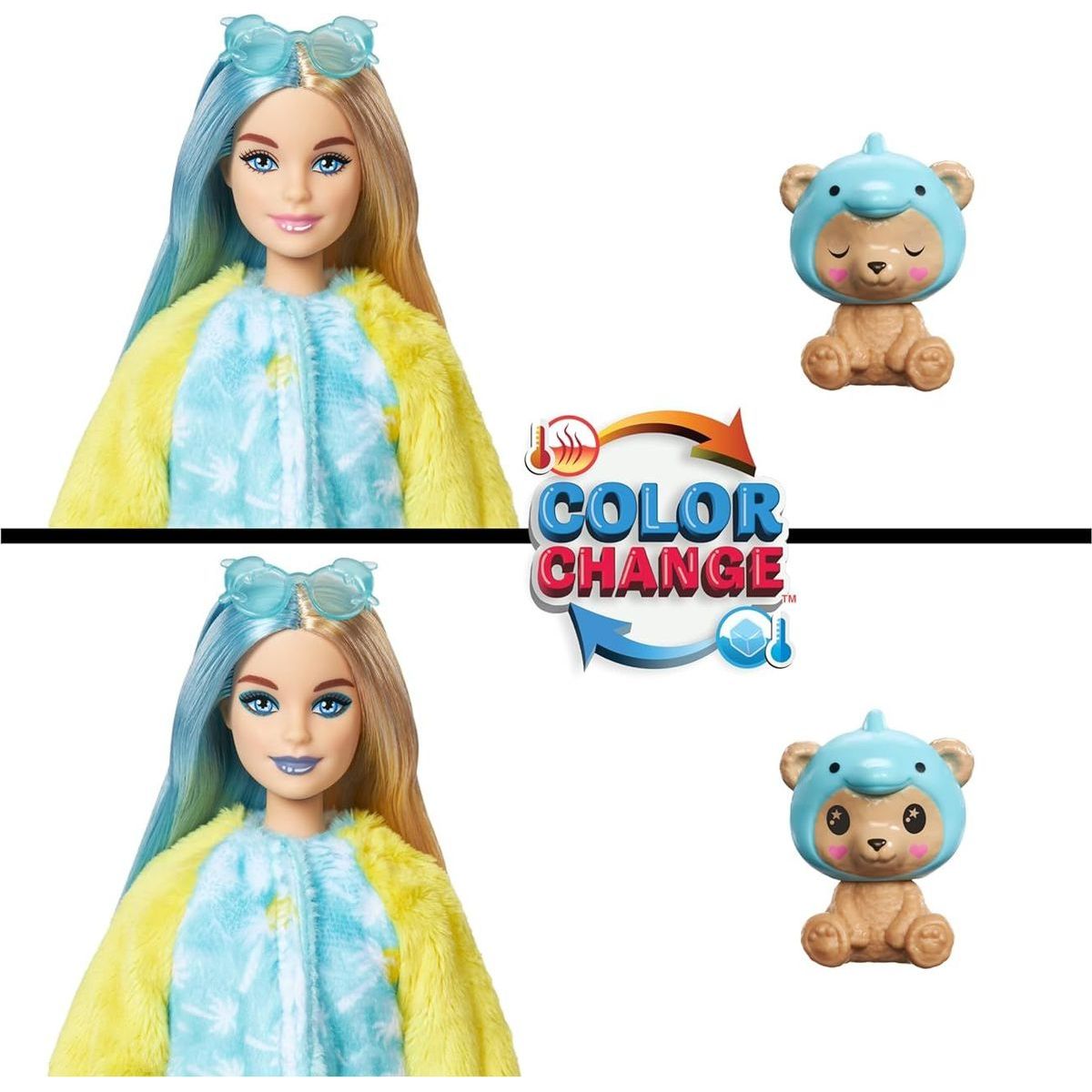 Barbie Cutie Reveal Barbie v kostýmu Medvědice v modrém kostýmu Delfína
