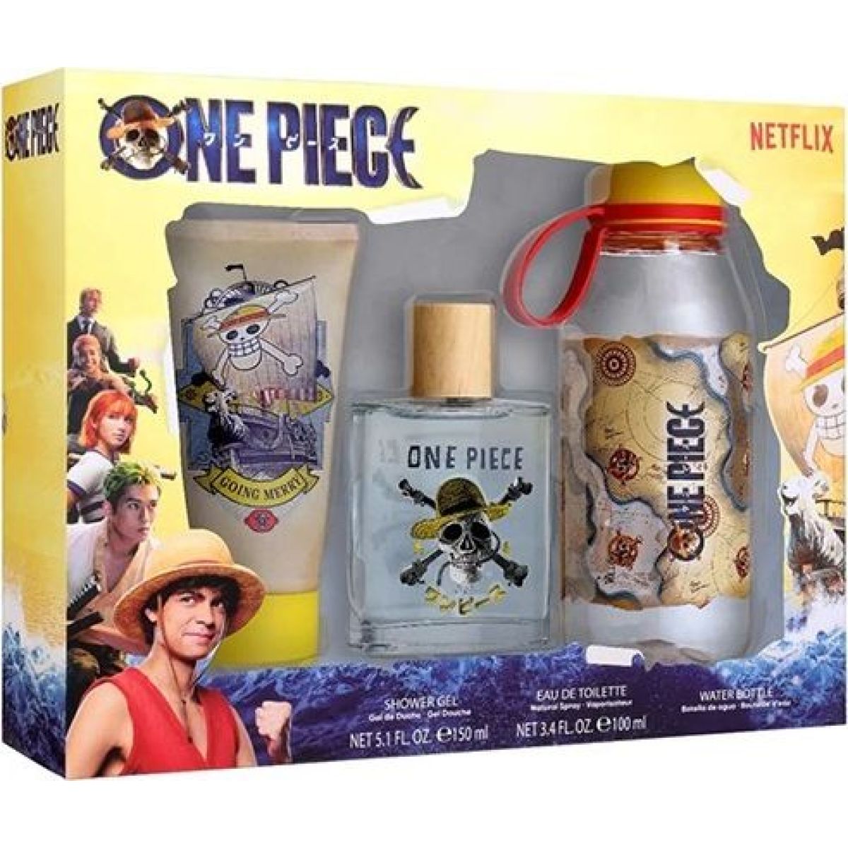 One Piece dárkový set EDT 100 ML + sprchový gel 150 ml + láhev na vodu