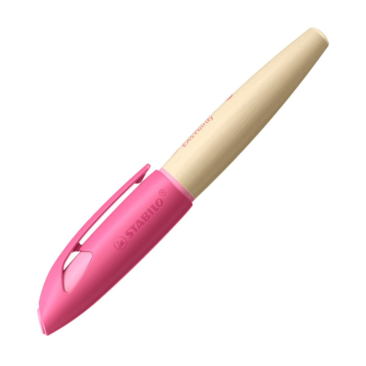 Ergonomické plnicí pero pro praváky - STABILO EASYbirdy Timber růžová vč. bombičky