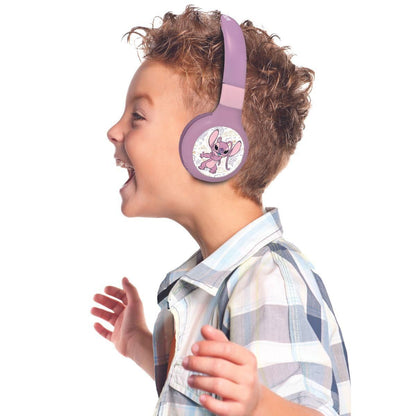 Lexibook 2v1 bluetooth skládací sluchátka Stitch Angel s limitem hlasitosti