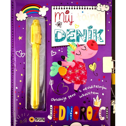 SUN Můj tajný deník na klíček: Jednorožci - fialový