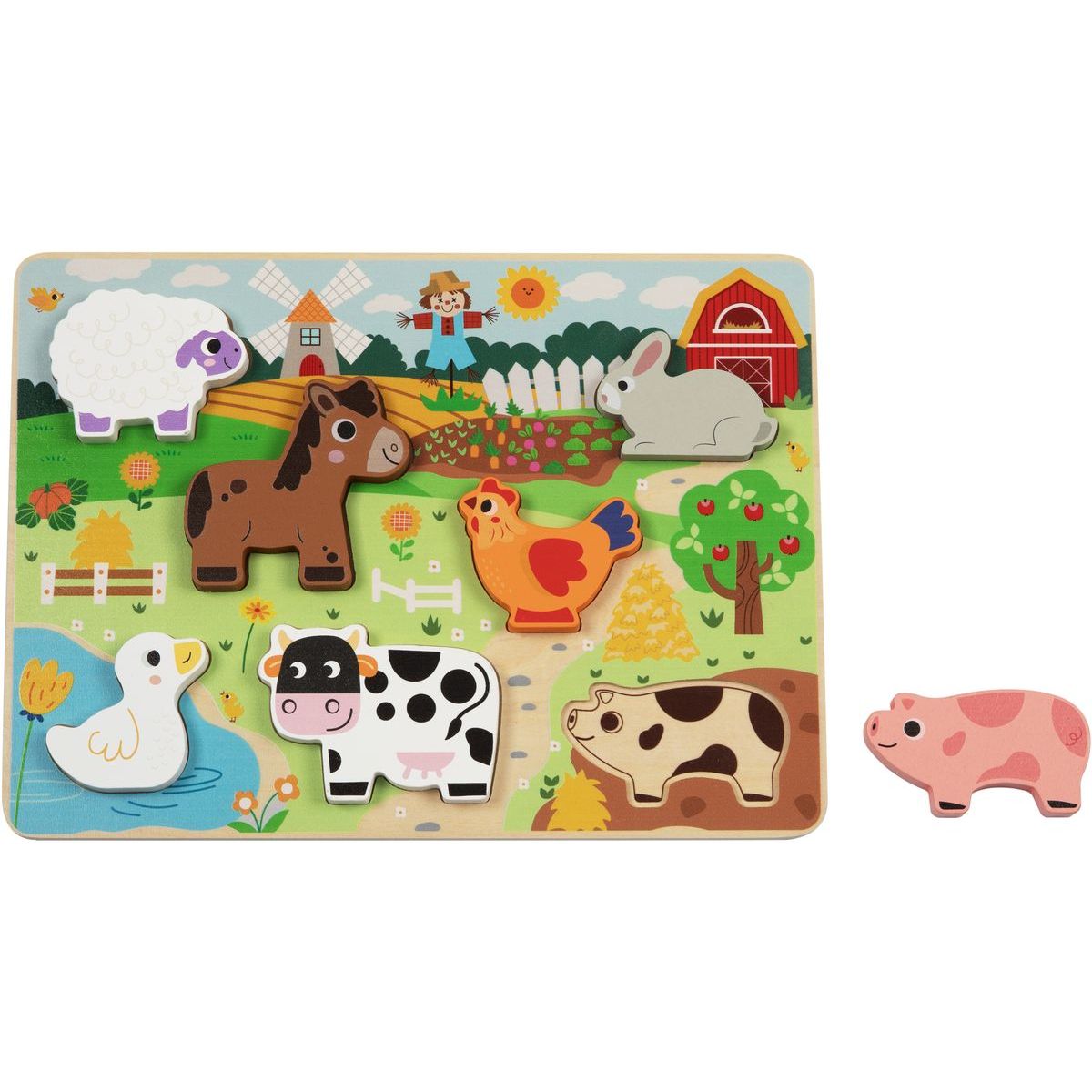 BABU - Dřevěné vkládací puzzle malá FARMA