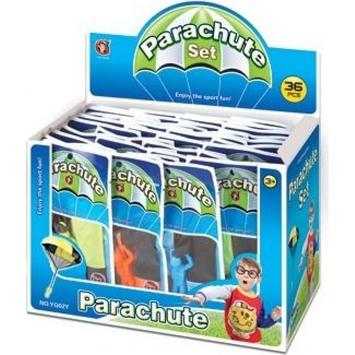 Parašutista 4 barvy - zelený panák
