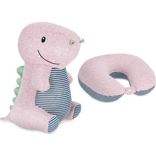 Spokey Cuddly Dětský cestovní polštářek a plyšová hračka 2 v 1 Hrošík 30 cm