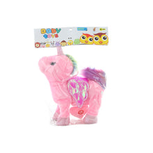Jednorožec 3 barvy plyšový na baterie růžový 28 cm