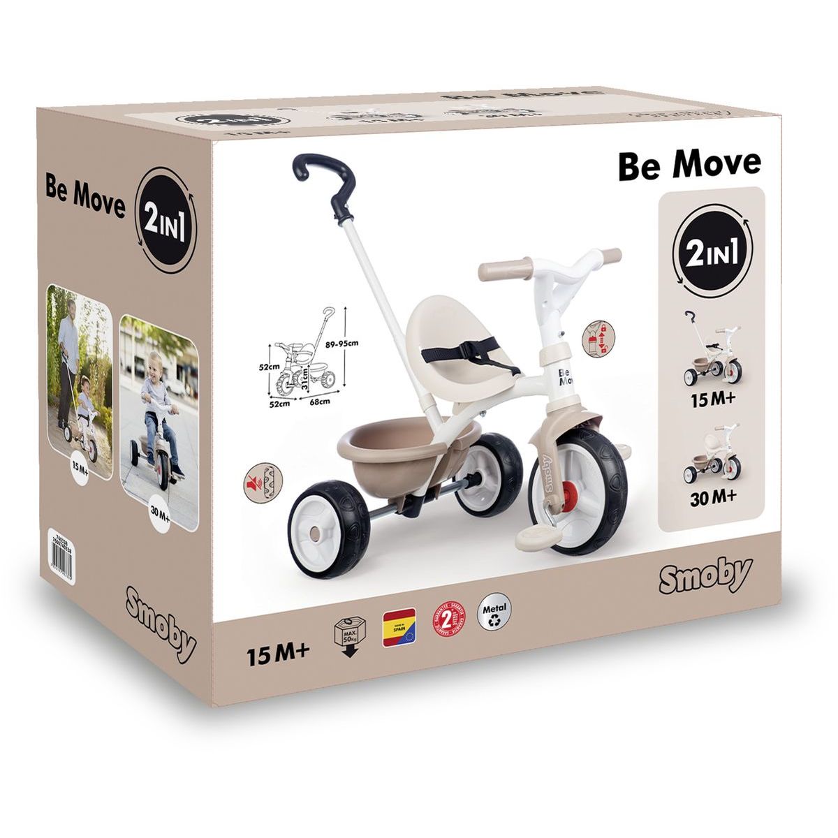Tříkolka Be Move béžová