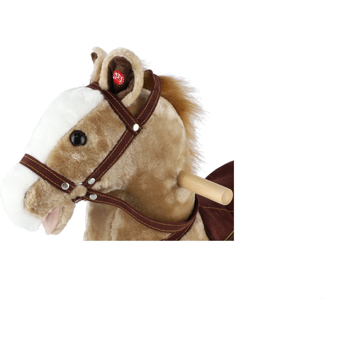 Teddies Kůň houpací světle hnědý plyš 71cm