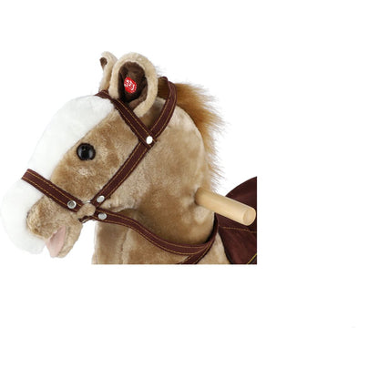 Teddies Kůň houpací světle hnědý plyš 71cm