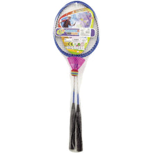 Badminton kovové 2 pálky a 1 míček - fialové pálky