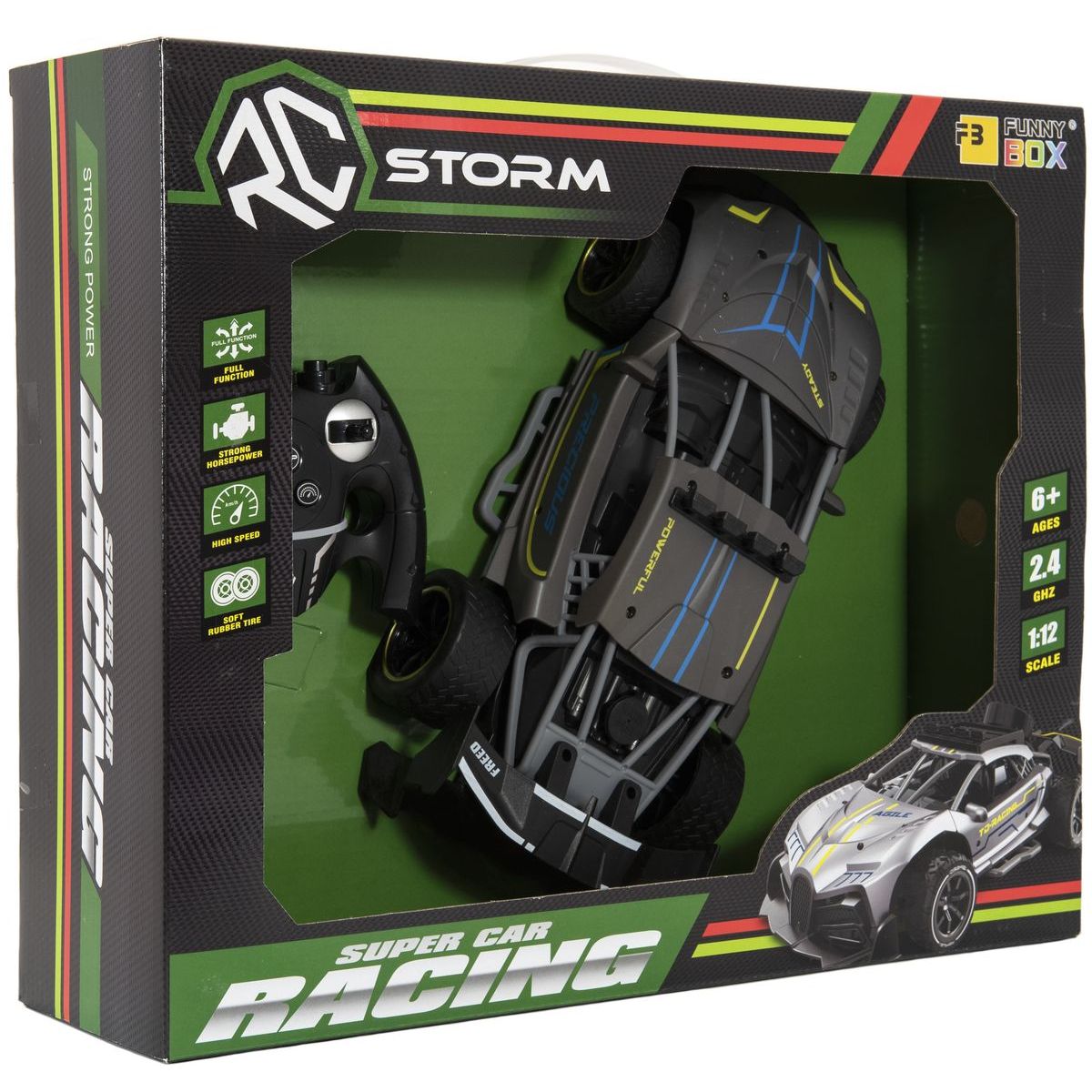 Auto RC Sport antracit 33 cm 2,4GHz s dobíjecím packem