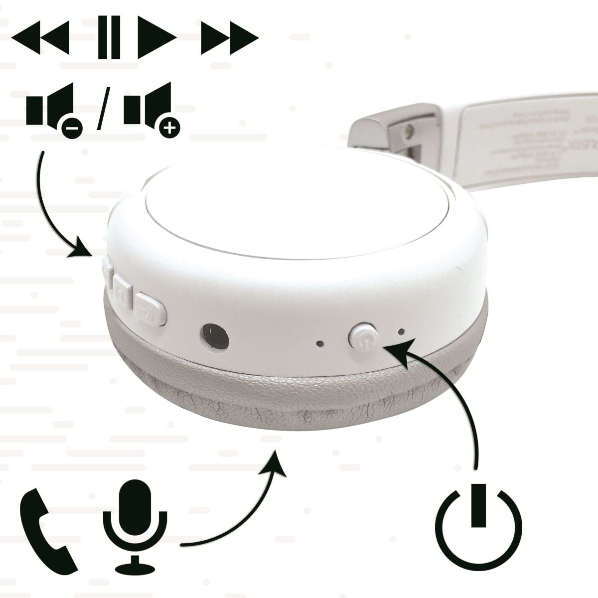 Lexibook 2v1 bluetooth skládací sluchátka bílá