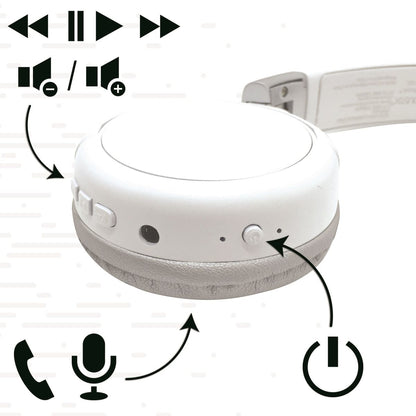Lexibook 2v1 bluetooth skládací sluchátka bílá