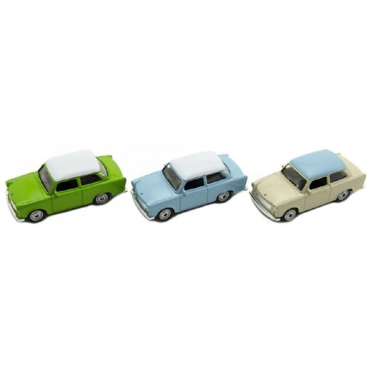 Auto Welly Trabant 1:60 kov - krémový s modrou střechou