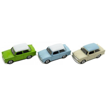 Auto Welly Trabant 1:60 kov - krémový s modrou střechou
